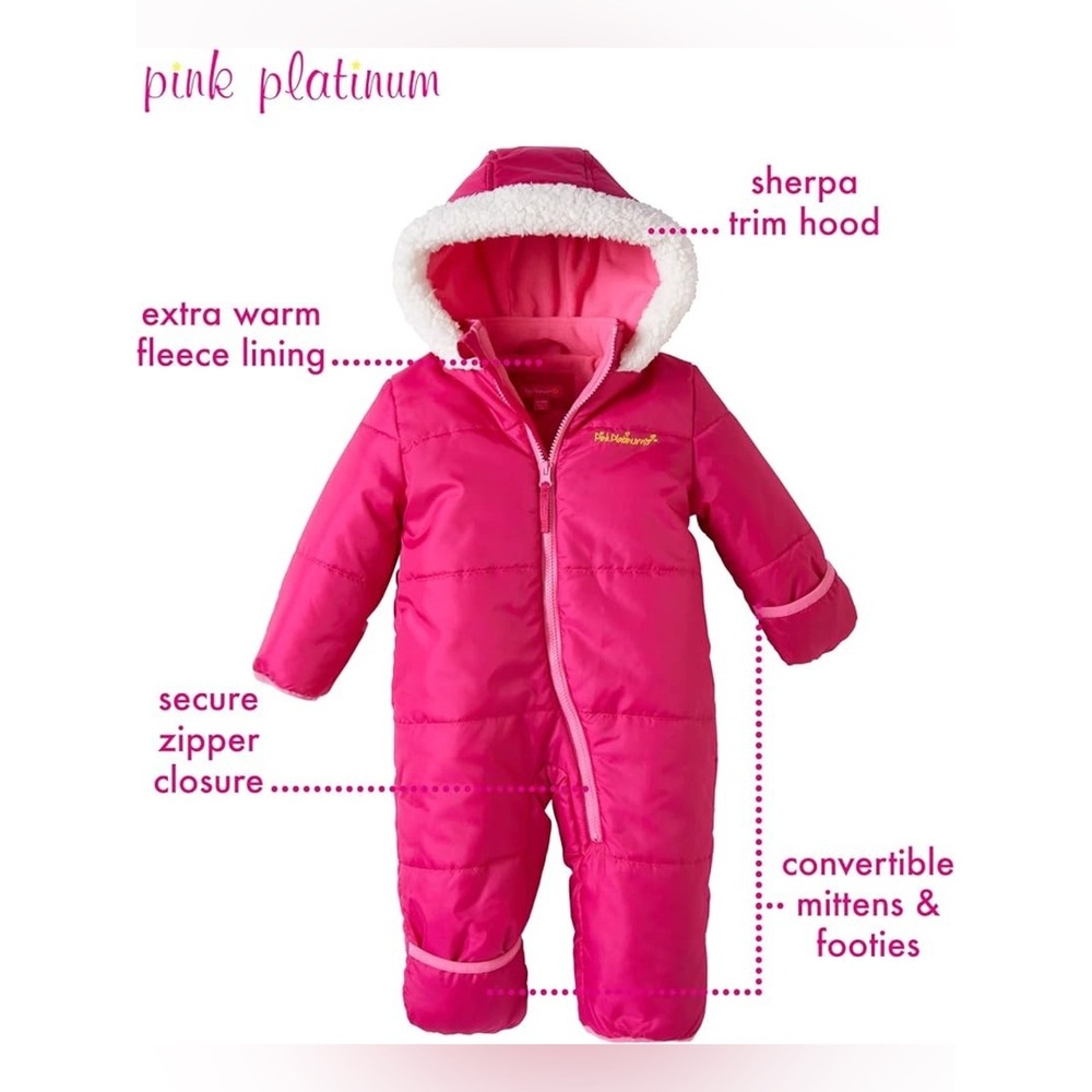 Pink Platinum Snowsuit 18/24M Pink